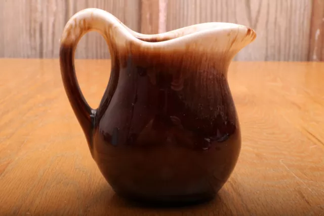 McCoy Brown Drip Glaze Creamer Small Pitcher Vintage 3