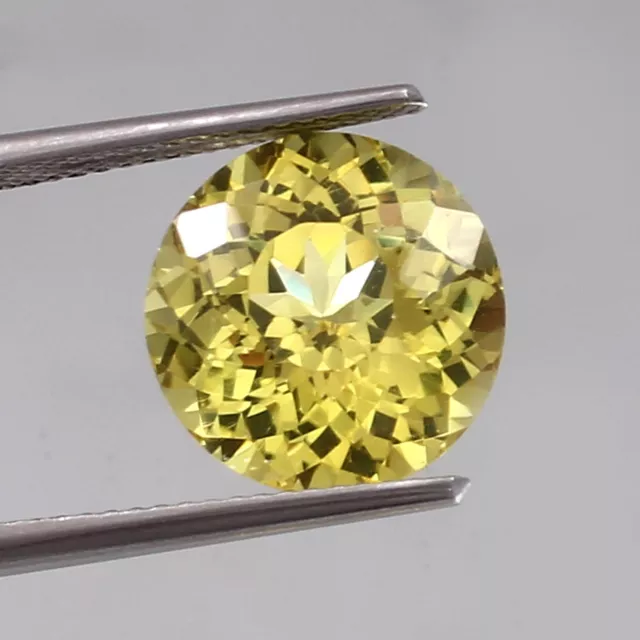 Naturel sans Défaut Ceylan Jaune Saphir 4.50 CT Coupe Ronde Desseré Gemme 9x9 MM