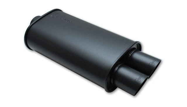 Vibrant Performance STREETPOWER FLAT BLACK O val Muffler w/Dual Tips 1155