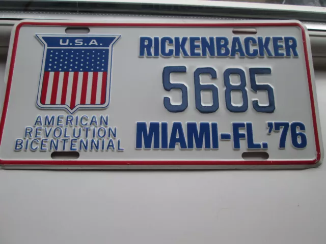 American License Plate From Florida Rickenbacker Causway