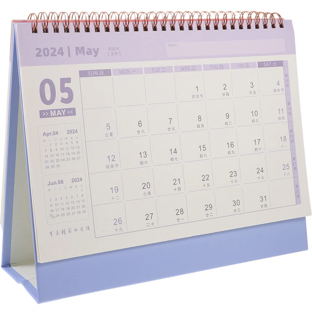 DESKTOP 2024 CALENDAR Monthly Calendar Office Standing Calendar Large