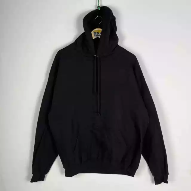 Vintage Blank Black Hoodie Heavyweight XL