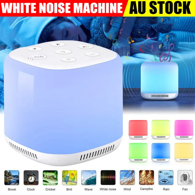 White Noise Machine For Baby Adult Night Light Sleep Sound Therapy Relaxation AU