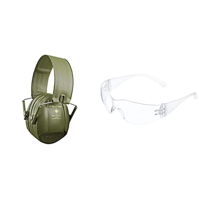 3M H515FB-516-GN Cuffie Protettive, Pieghevole, 27 dB, Verde & Virtua Occhiali d