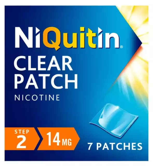 Niquitin Clear Patch Step 2 14mg - 7 Patches New