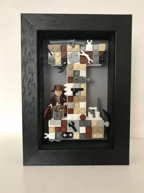 Handmade Indiana Jones Lego Initial Picture - Letter I - Birthday Christmas Gift
