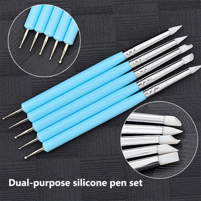 Argile Dotting Silicone Argile de poterie Nail Art Outil de sculpture Pinceau