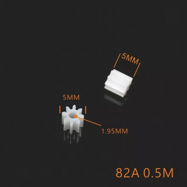 10 pezzi 0,5 moduli bianchi ingranaggi mandrino in plastica motore ingranaggio 8 denti