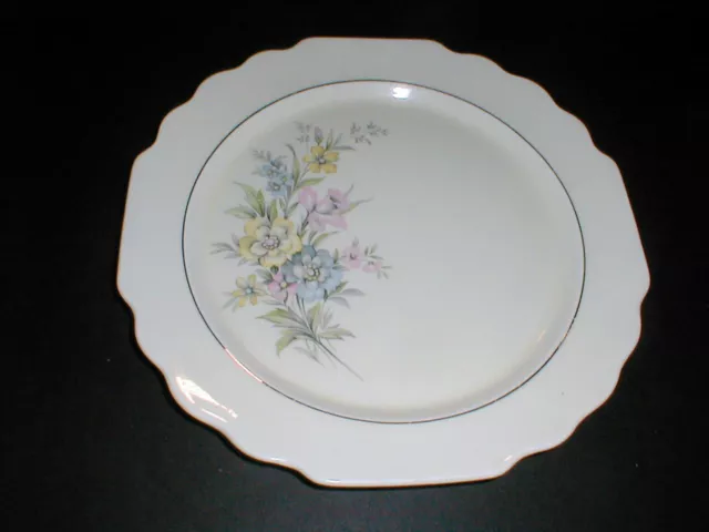 W S George Lido Canarytone #397A  Pastel Floral on Left Dinner Plate (23Z)