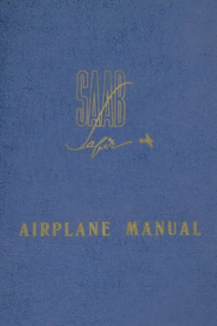 SAAB SAFIR 91D - AIRPLANE MANUAL AND BROCHURE.                   DOWNLOAD or DVD