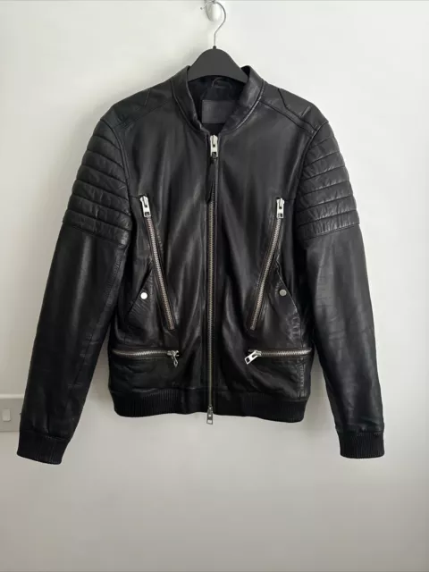 Allsaints sanderson leather jacket outlet
