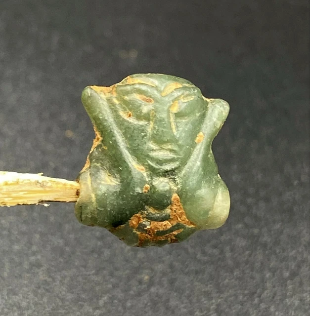 Ancient South East Asian Burmese Pagan Dynasty Antiquities Glass Amulet Old Bead