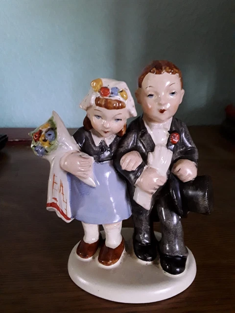 Ancienne Figurine Couple de  Marié  KERAMIK U ALLEMAGNE DE L OUEST