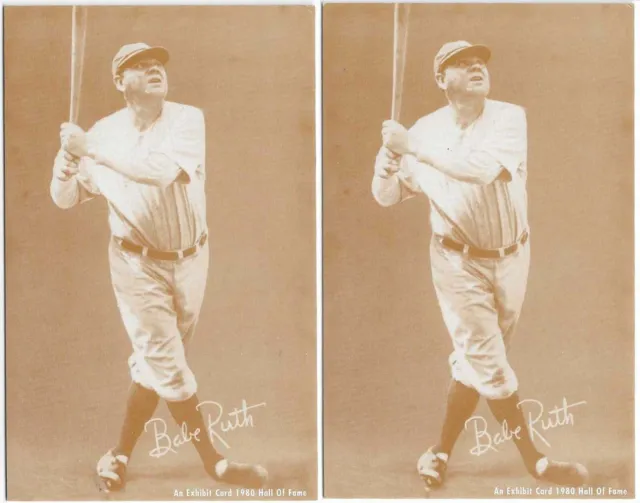 1980 Babe Ruth Hall of Fame Exhibit Card Lot of 2 Corners Not Sharp