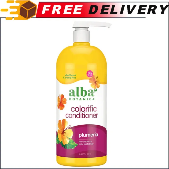 Alba Botanica Colorific Conditioner Plant Based & Cruelty Free, Plumeria, 32 Oz