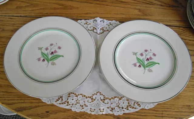Vintage Syracuse China CORALBEL Old Ivory 9 3/4" Plates ~ Set of 2 ~
