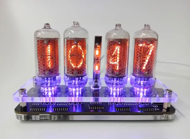 4 Digit IN-8 NIXE TUBE CLOCK. Assembled. UK stock.