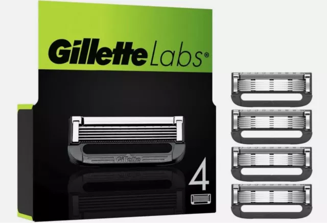 Gillette Labs Razor Blade Refills for Exfoliating Bar & Heated Razor 1 4 8 pack