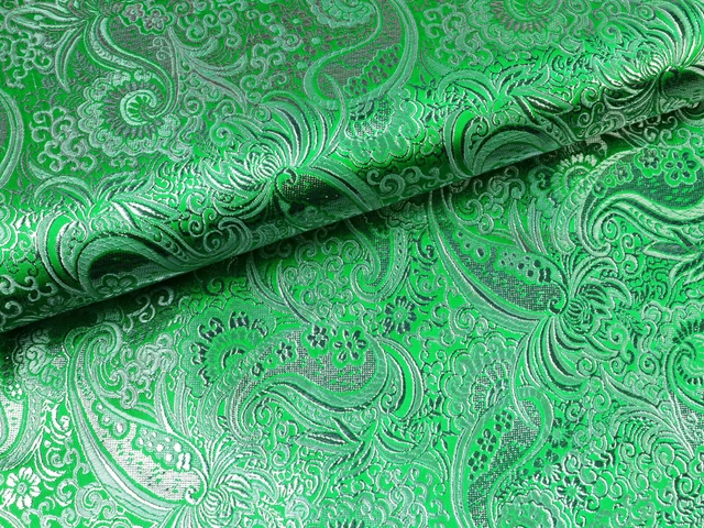 Goldbrokat Stoff – Polyester Jacquard, 280 Cm Breit, Barockes Design, Beidseitig Nutzbar, 1 Laufmeter