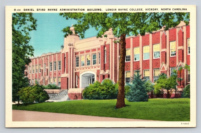 Hickory NC Lenoir Rhyne College University Administration Building Vtg Postcard