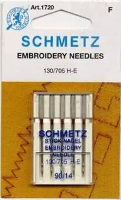 Agujas de bordado Schmetz talla 90/14 unidades 5 agujas de máquina