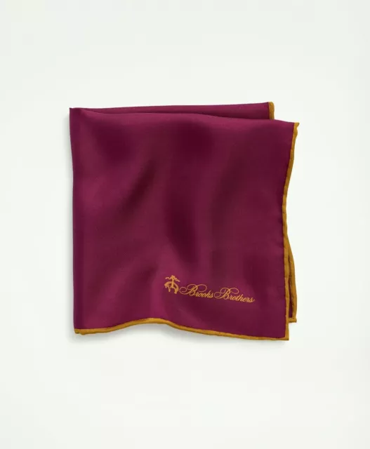 Brooks Brothers Burgundy Pocket Square/Handkerchief/Hanky Silk New MSRP $40