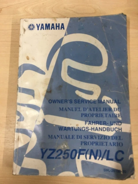 Yamaha Yz250F (N) Lc 2000 Genuine Owners Workshop Service Manual 5Nl-28199-30