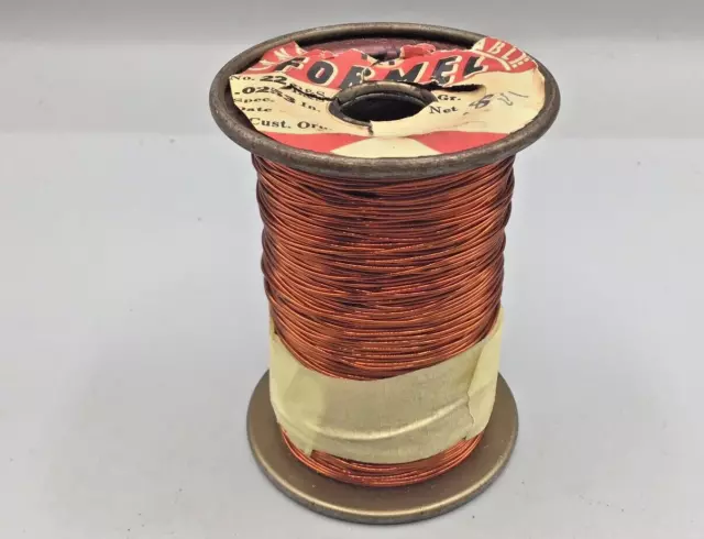1957 Canada Wire and Cable Co Metal Spool of Wire - Formel No. 22 B&S  .0253 In