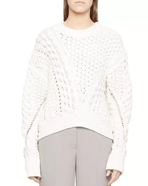 3.1 Phillip Lim Cable Crew Neck Sweater Antique White S NWT $495