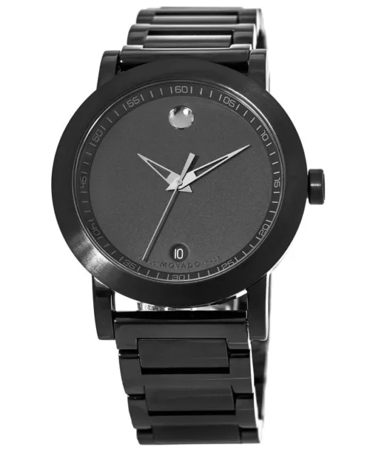 New Movado Museum Sport Black Dial Black PVD Stainless Steel Men's Watch 0606615