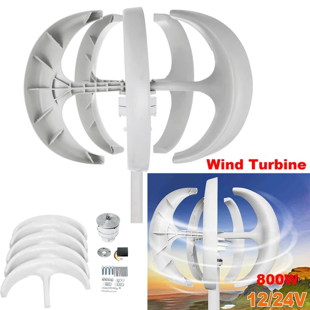 Linterna 24V 12V turbina eólica generador eólico vertical 5 palas