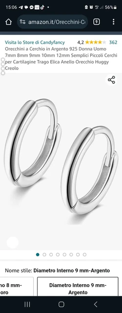 JewelryWe Gioielli 13MM Orecchini a Cerchio Rotondo da Uomo