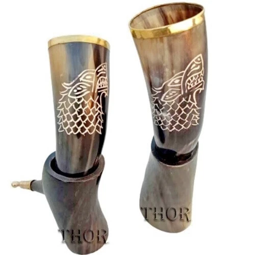 Drinking Wolf Horn Mug Tankard For Beer Wine Mead Ale Horn Viking Drinking Horn