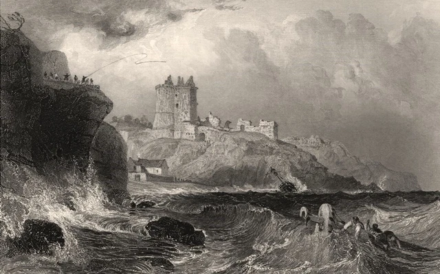 Ravenscraig Castle near Kirkcaldy. Fifeshire. Scotland. ALLOM c1840 old print