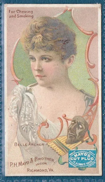 N395 Mayo tobacco cigarette card Actresses Belle Archer G/VG 1891