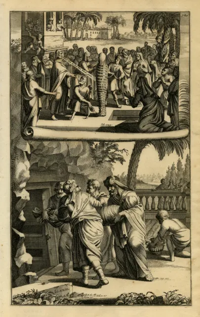 Antique Print-JESUS -CHRIST-LAZARUS-BURIAL-CAVE-Goeree-1690
