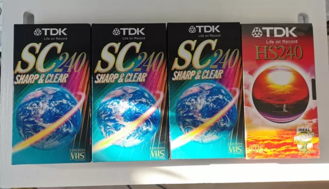 4 X TDK Blank VHS E-240