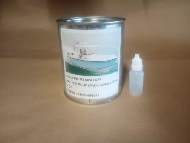 Ice Blue Gelcoat (Cobia boat color) Repair Kit with Hardner without Wax 1Qt.