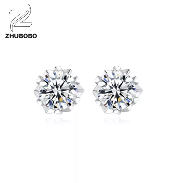 5mm/0.5ct 1cttw Moissanite D Color VVS1 Snowflake Sterling Silver Earrings Stud