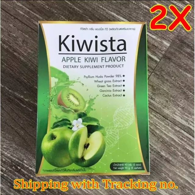 2 X Kiwista Detox Apple Kiwi Flavor Weight Loss Clear Intestinal Toxin Slimming