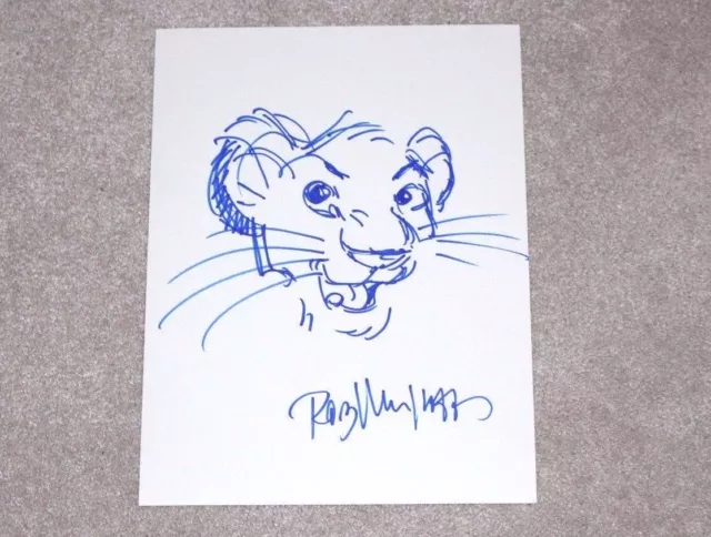 ROB MINKOFF HAND DRAWN SIGNED SIMBA SKETCH 8x12 THE LION KING COA HAKUNA MATATA