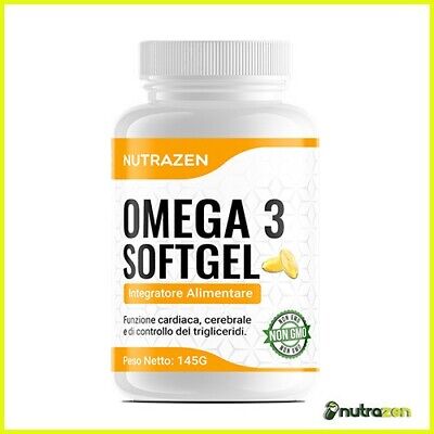 Omega 3 Fish Oil 200 Softgel Perle Nutrazen Olio di Pesce 180 EPA 120 DHA