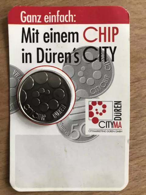 Münze 50 Pfennig Chip Einkaufschip Stadt Kreis Kreissparkasse Düren City Chip DN