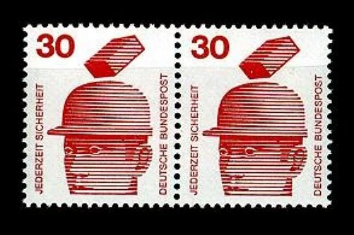 BUND Unfallverhütung  30 Pf. **, Mi. 698 -  waagerechtes Paar