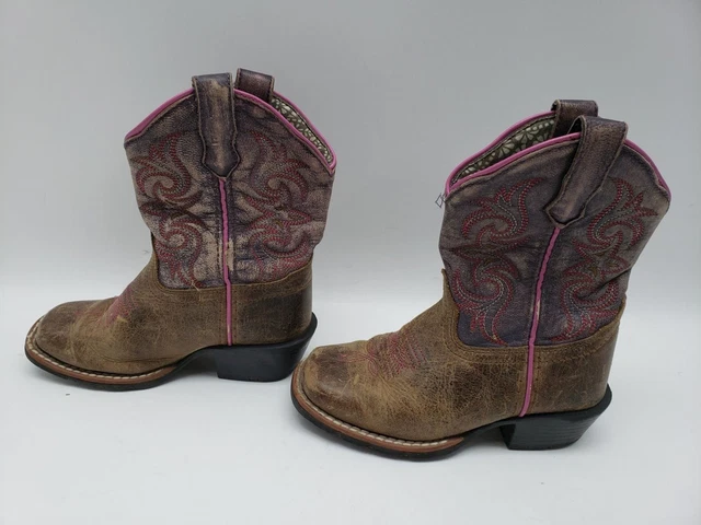 Girl's DANPOST Brown & Pink Cow Girl Boots 10
