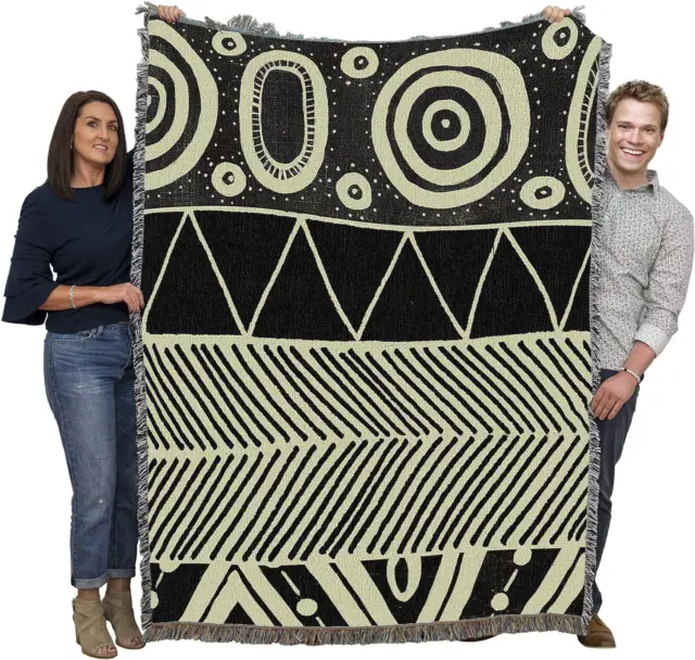 African Mud Cloth Throw (72x54) | Tapestry, Boho Chic | Handmade, Fair Trade