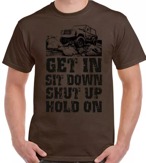 T-shirt 4x4 Off Roading Get In Sit Down da uomo divertente 4X4 110 90 SVX 3