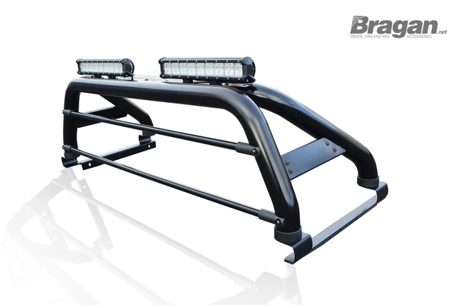 Roll Bar + LED + Light bar + Tonneau Cover To Fit Nissan Navara NP300 16+ BLACK