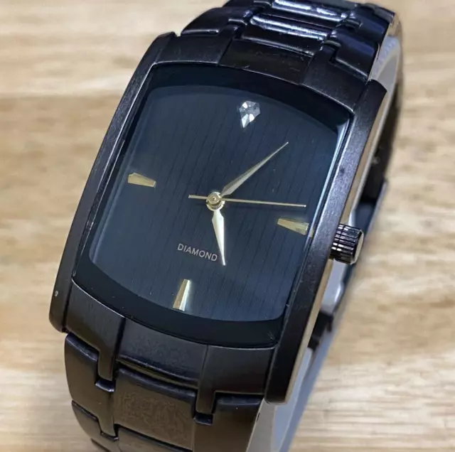 ALLUDE QUARTZ WATCH Men Black Diamond Japan Movt Analog New