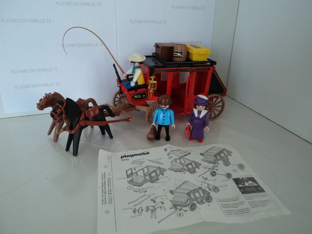 PLAYMOBIL Vintage Western Diligence Set 3245-B De 1988 – Complet Avec Notice